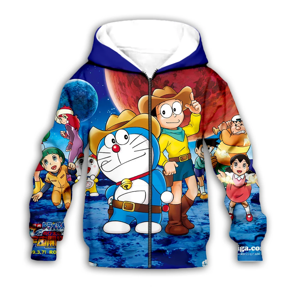 kawaii Doraemon Nobita Nobi 3D galaxy print Kids japan Cartoon anime hoodies sweatshirt baby boy girl Children casual pullover