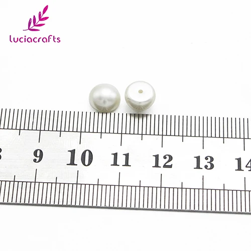 Lucia crafts 8 мм/10 мм/12 мм/14 мм цвет слоновой кости полукруглые бусины с плоской задней стороной имитация жемчуга DIY одежда аксессуары для дизайна ногтей E1201 - Цвет: 8mm 72pcs