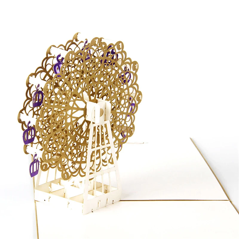 Колесо обозрения открытки ручной работы 3D Pop UP Поздравительные Почтовая открытка