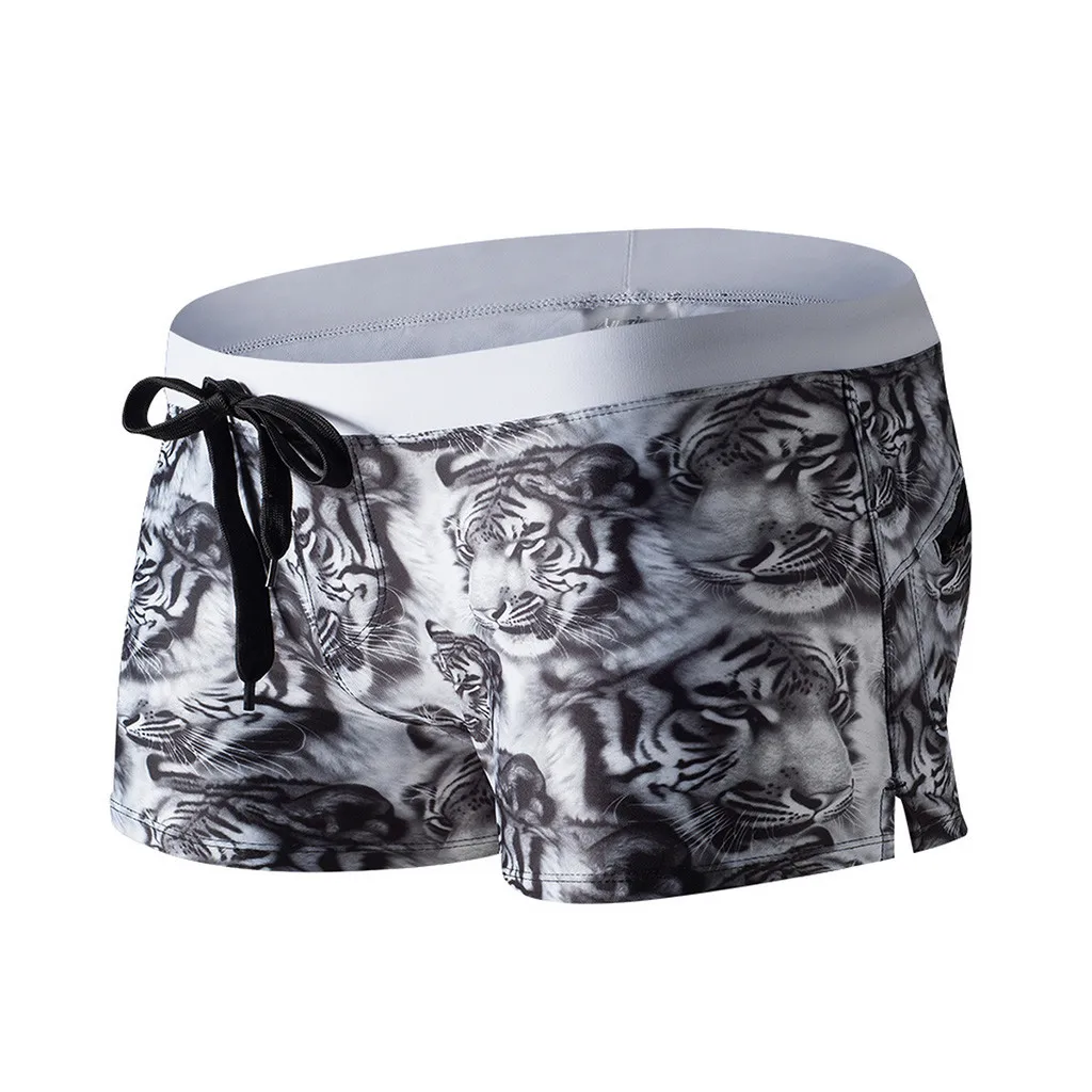 Мужские эластичные плавки с мультипринтом модные мужские сексуальные шорты