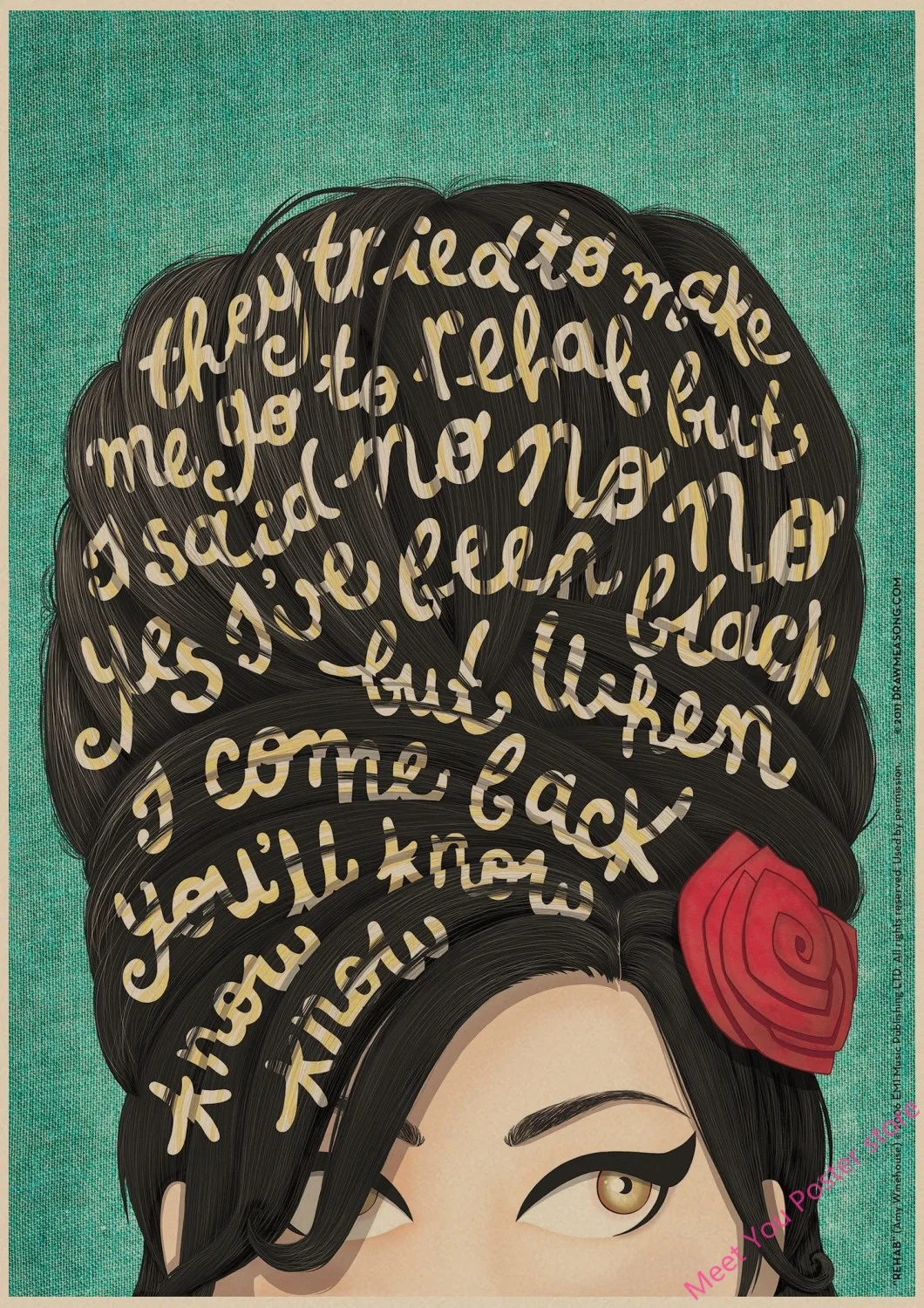 Музыкальный певец Amy Winehouse плакат печать на крафтовой бумаге постер в стиле ретро домашний Декор настенный художественный плакат комната декорация декор для стен