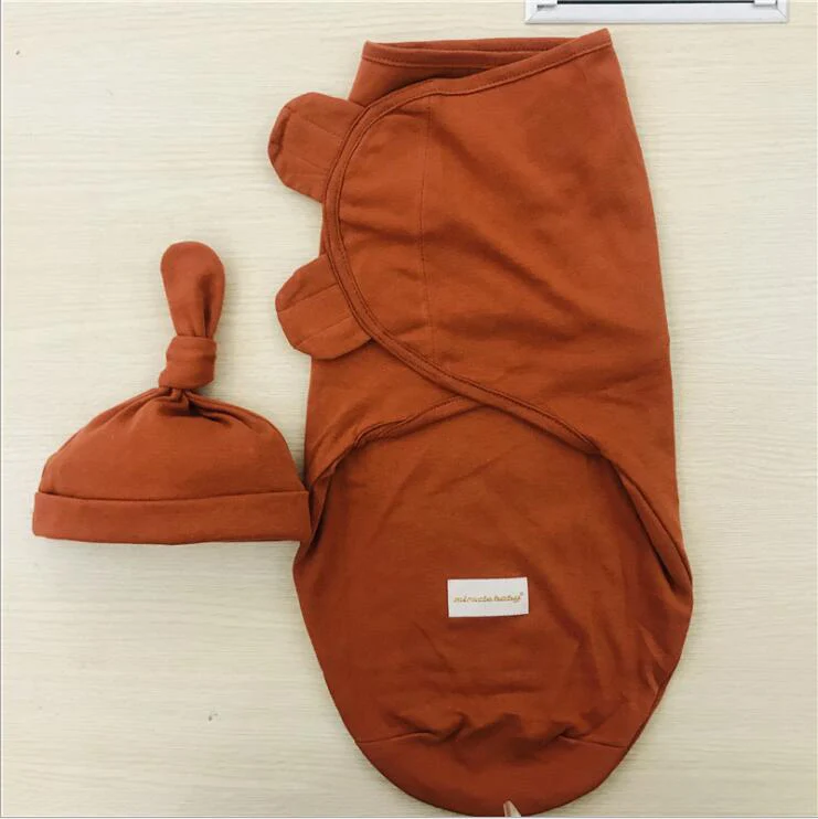 redS Комплект из 2 предметов, конверт пеленка для новорожденных+ шапочка, хлопковое детское одеяло, постельные принадлежности, спальный мешок с рисунком для младенцев 0-6 месяцев - Цвет: redS