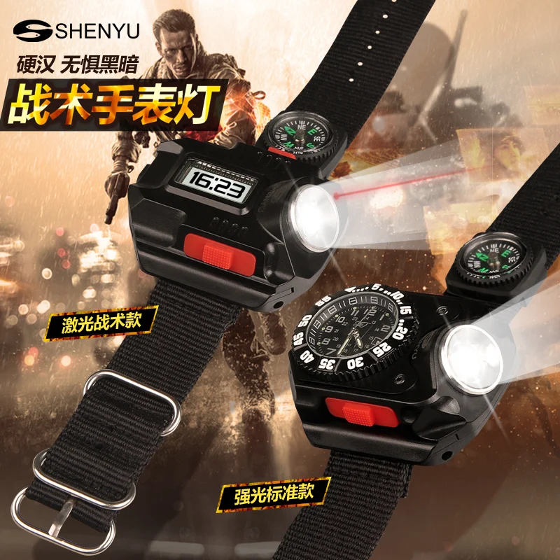 Часы вспышки света LED Watch Фонарик светодиодный wristlight Перезаряжаемые Лампы для