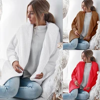 the sexy womens coat plush and hooded cardigan with loose solid color size s xl