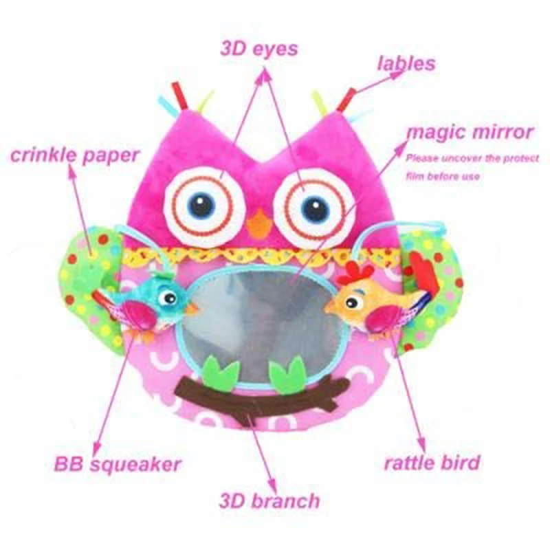 Stuffed Plush Baby Rattles Toddler Bed Elephant Owl Mirror Infant Stroller Hanging Newborn Educational Toy 0-12 Months | Игрушки и хобби