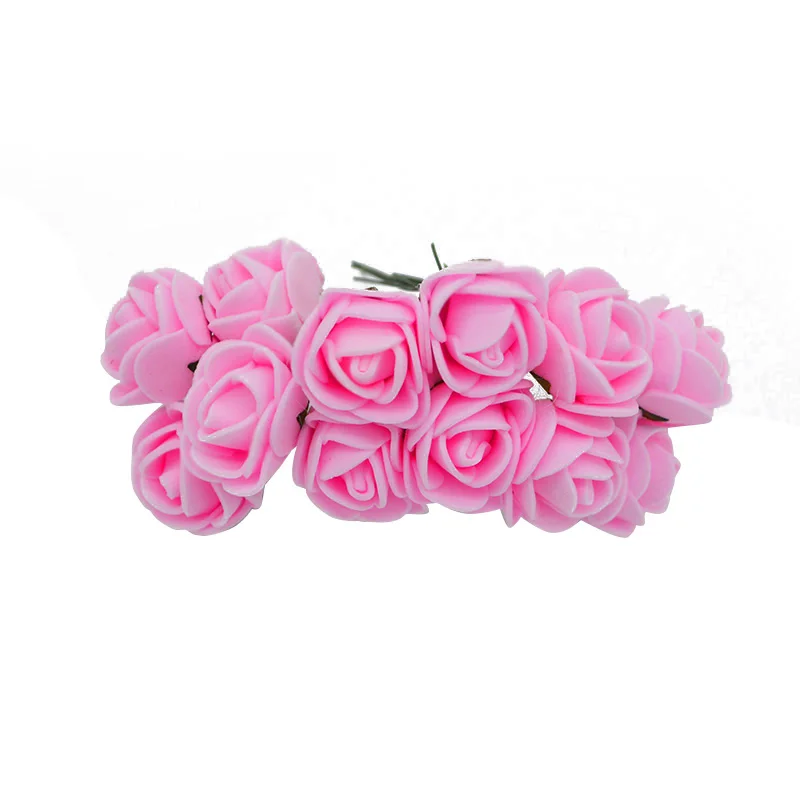pink 72 шт., 2 см, искусственные Искусственные цветы из пенопласта, многоцветные розы, свадебные украшения, скрапбукинг, искусственные красивые цветы - Цвет: pink