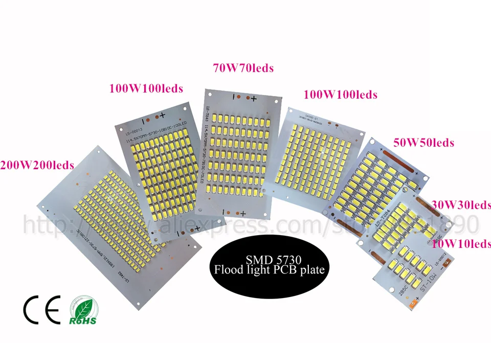 10 шт. светодиодный pcb прожектор pcb алюминиевая лампа пластина 10 Вт 30 Вт 50 Вт 70 Вт 100 Вт 200 Вт SMD5730 светодиодный источник освещения для наружного освещения