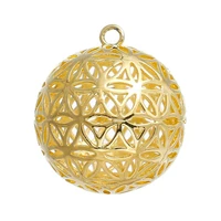 doreenbeads copper flower of life pendants round gold color hollow carved charms diy necklace earring jewelry gift1piece