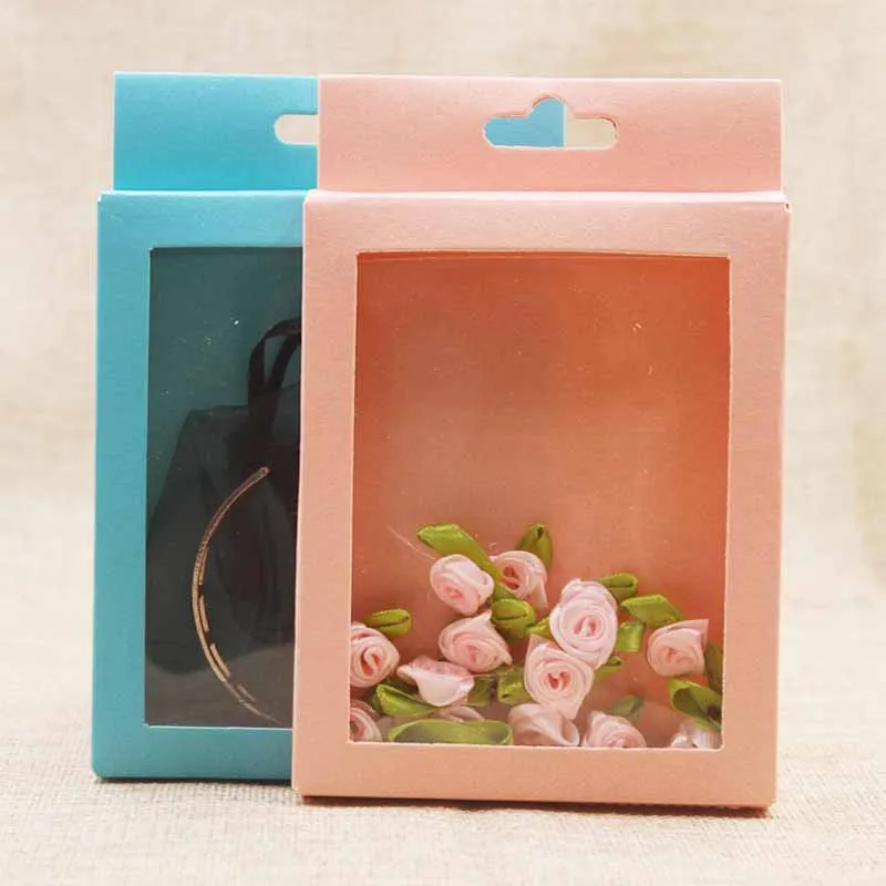 DIY пустая бумажная коробка для ювелирных изделий упаковка с прозрачной ПВХ windwon.