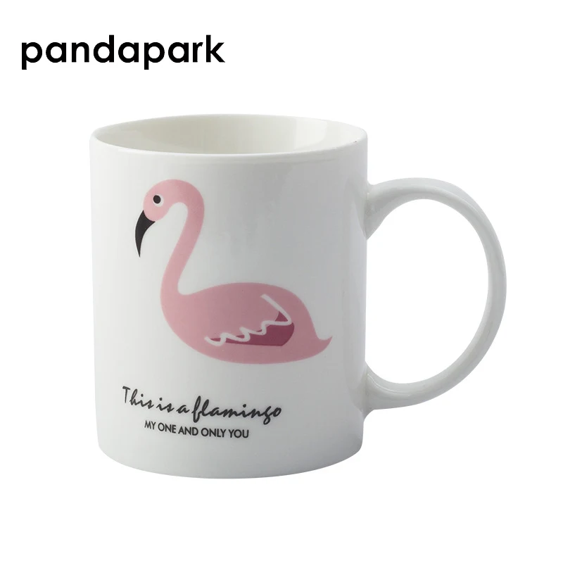 Кружка Pandapark с милыми животными керамическая кружка для молока принтом фламинго