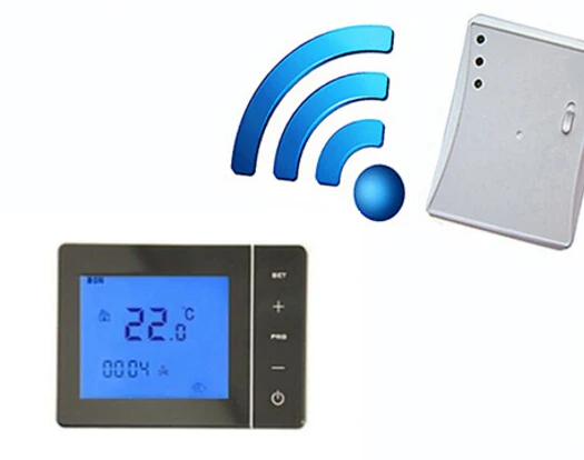 HY01RF RF беспроводной газовый котел термостат RF контроль 5A настенный котел нагревательный термостат 100-240VAC - Цвет: Черный