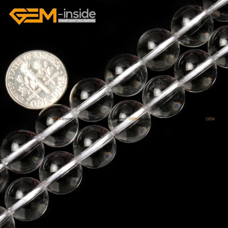 Круглые бусины с натуральным кристаллом 4-20 мм белые кварцовые для изготовления