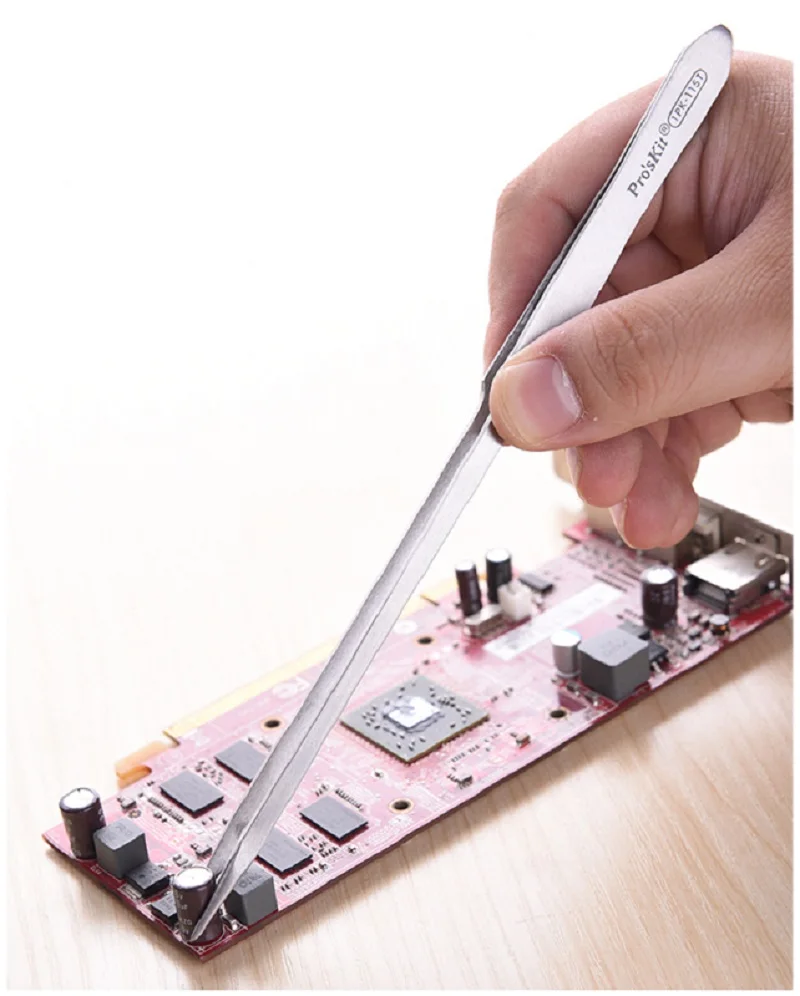 Пинцет обратного действия Pro'sKit магнитный с автоматическим захватом инструмент