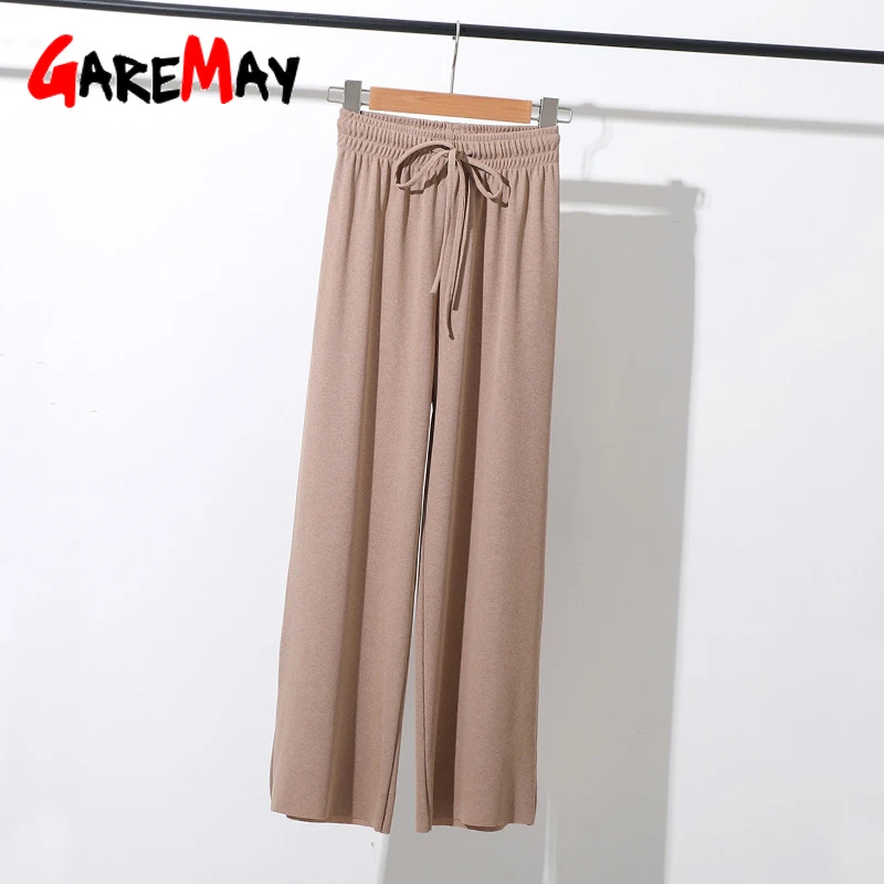 Женские Шелковые Широкие брюки карго GareMay летние свободные с высокой талией в