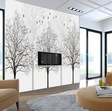 Custom 3d wallpaper Large adornment mural wallpaper/restaurant/study frameless abstract personality three trees | Обустройство дома