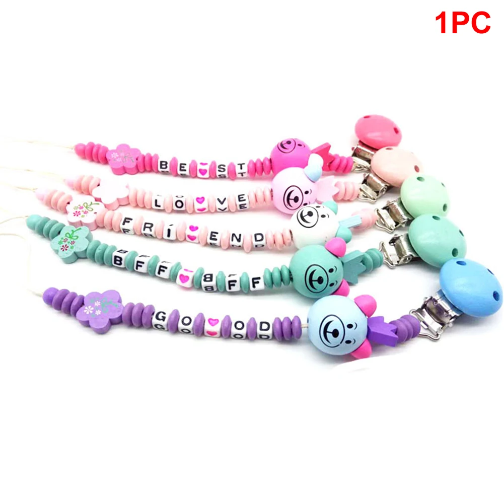 Портативные бусины милые антипадающие деревянные буквы зубное