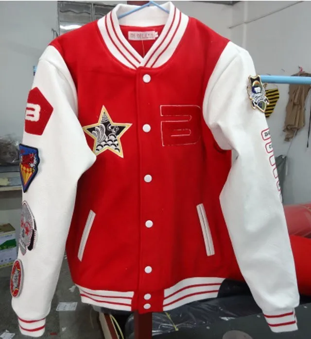 Красный Bigbang GD G dragon same бейсбольная куртка-бомбер модная хип-хоп толстовка с капюшоном - Цвет: Красный