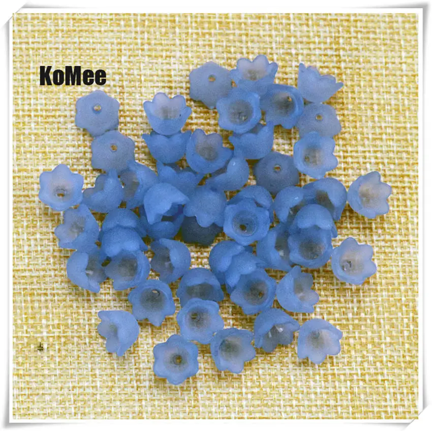 Light Blue 1000 шт./лот Ассорти Цвета Матовый Цветок шапки акрил Spacer 7x10 мм Аксессуары и Украшения Браслет Craft DIY бусы - Цвет: Light Blue