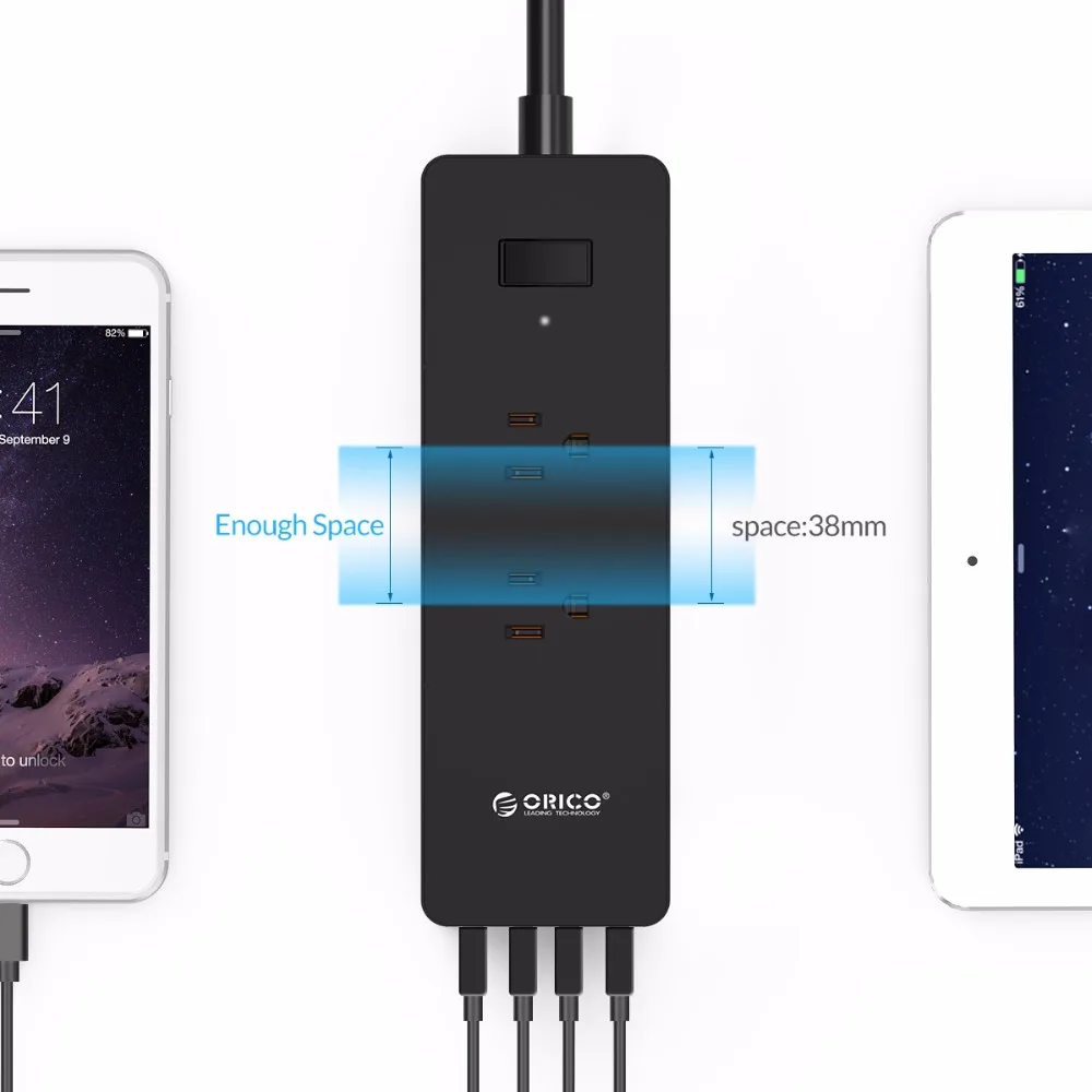 ORICO 4 USB защита от перенапряжения разъем питания для смартфона Интеллектуальное