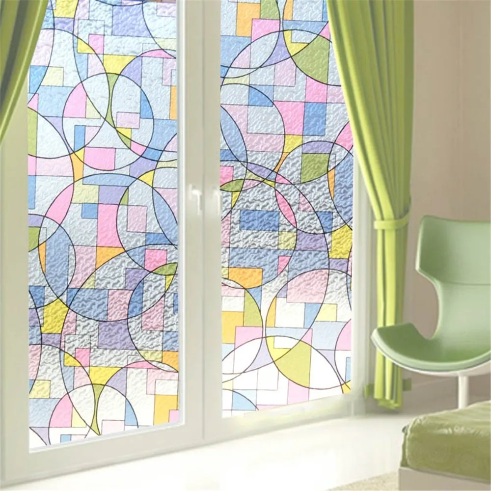 Funlife самоклеющиеся декоративные электростатические стеклянные наклейки цветная