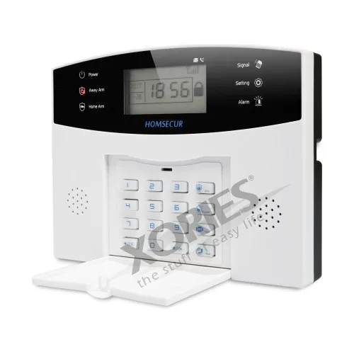 HOMSECUR LA01 беспроводной и проводной ЖК GSM охранная сигнализация+ красная вспышка Сирена датчик дыма PIR датчик двери дистанционное управление