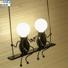 Простой Модный креативный Железный светодиодный настенный светильник ретро спальня проход мультфильм робот бра освещение лампа для внутреннего и наружного украшения