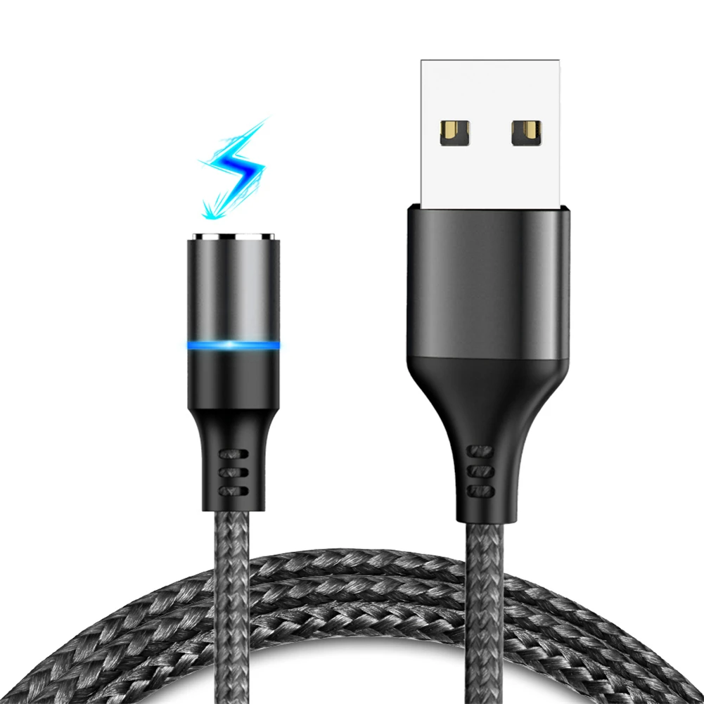 Floveme нейлоновый Плетеный 3A Быстрая Зарядка синхронизация USB-C type-C сильный Магнитный зарядный кабель для передачи данных мягкий для samsung huawei Xiaomi светодиодный 1 м