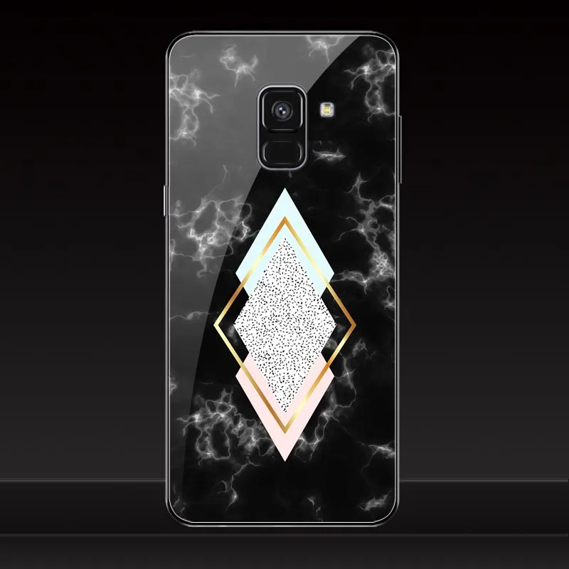 Закаленное стекло чехол для samsung Galaxy A8 2018/A52018/a8 плюс отточить задняя крышка 13