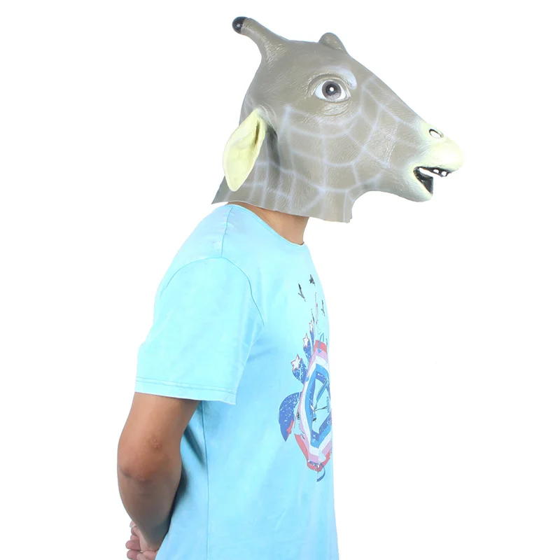 2016 уникальная латексная маска на голову в виде жирафа костюм для Хэллоуина