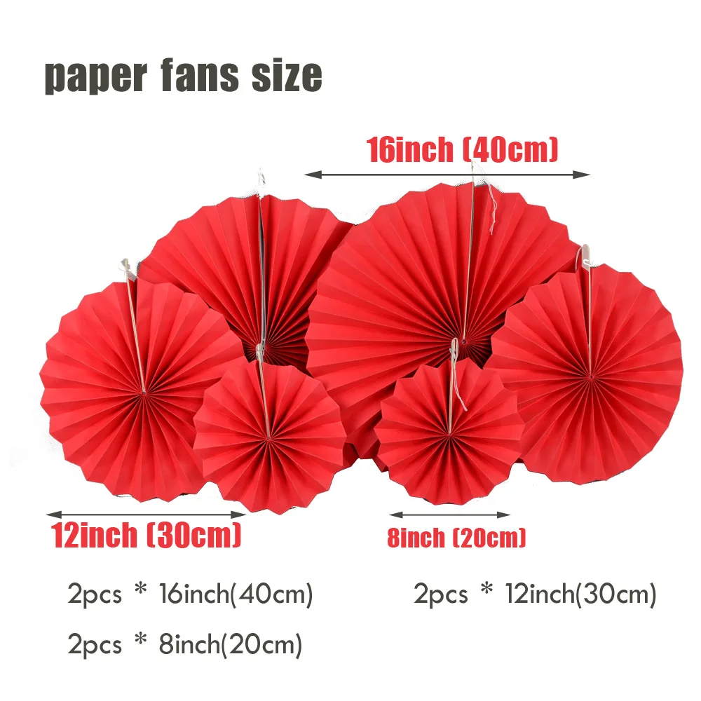 Новое поступление красный набор веселого Рождества толстый бумажный веер с