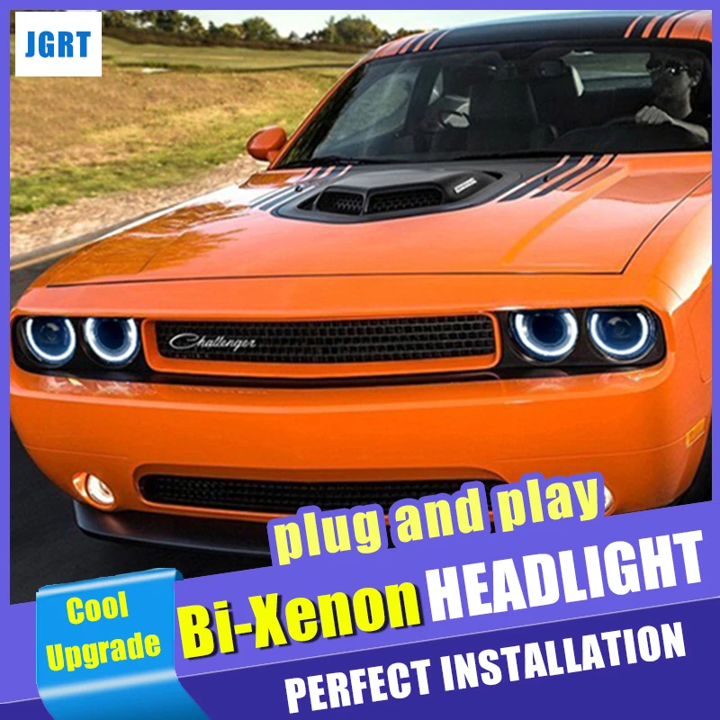 Светодиодный галогенный проектор головная лампа для 2009 2014 Dodge Challenger светодиодная