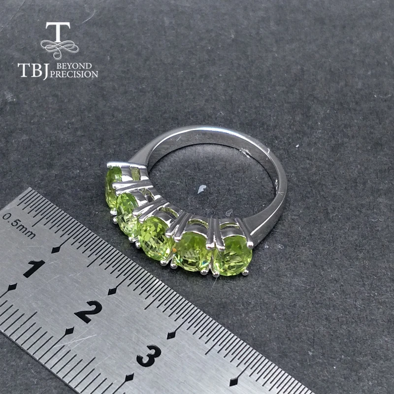 Tbj 100% натуральный Перидот oval5 * 7 мм 4ct кольцо с драгоценным камнем из стерлингового