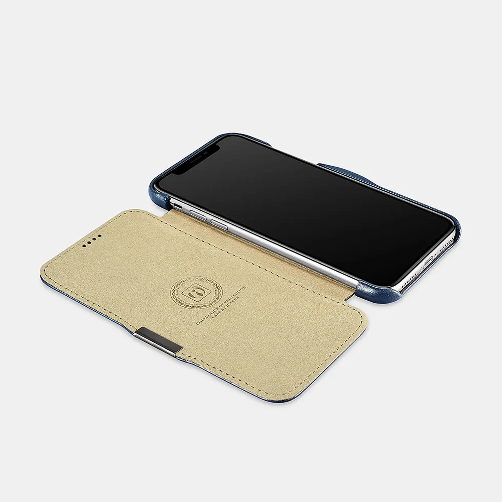 Icarer чехол из натуральной кожи для iPhone Xs MAX XR Xs X Apple Тонкий флип защитный чехол для сотового телефона Фолио кожаный чехол для телефона