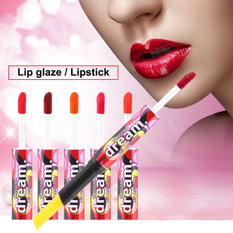 1 шт. двухконцевые губные помады увлажняющий крем водостойкая глазурь для губ