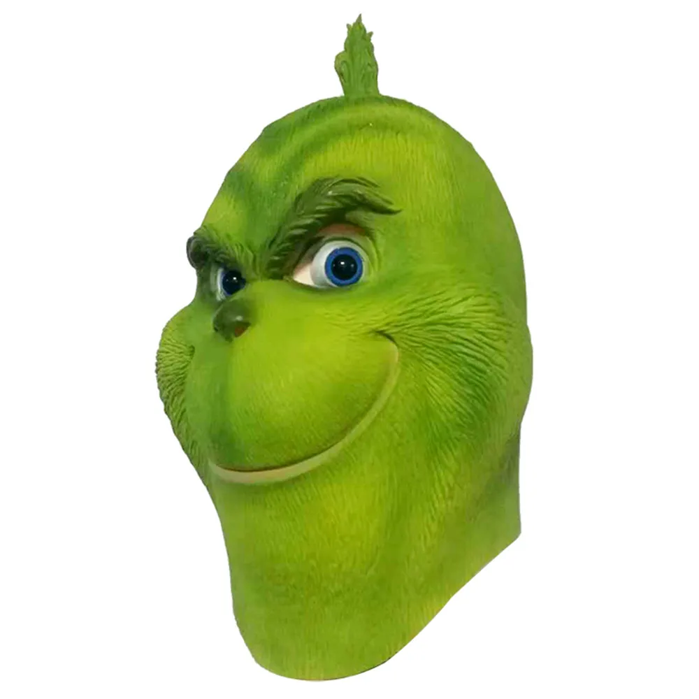 Новая распродажа маска Grinch для мужчин и женщин зеленая латексная искусственная