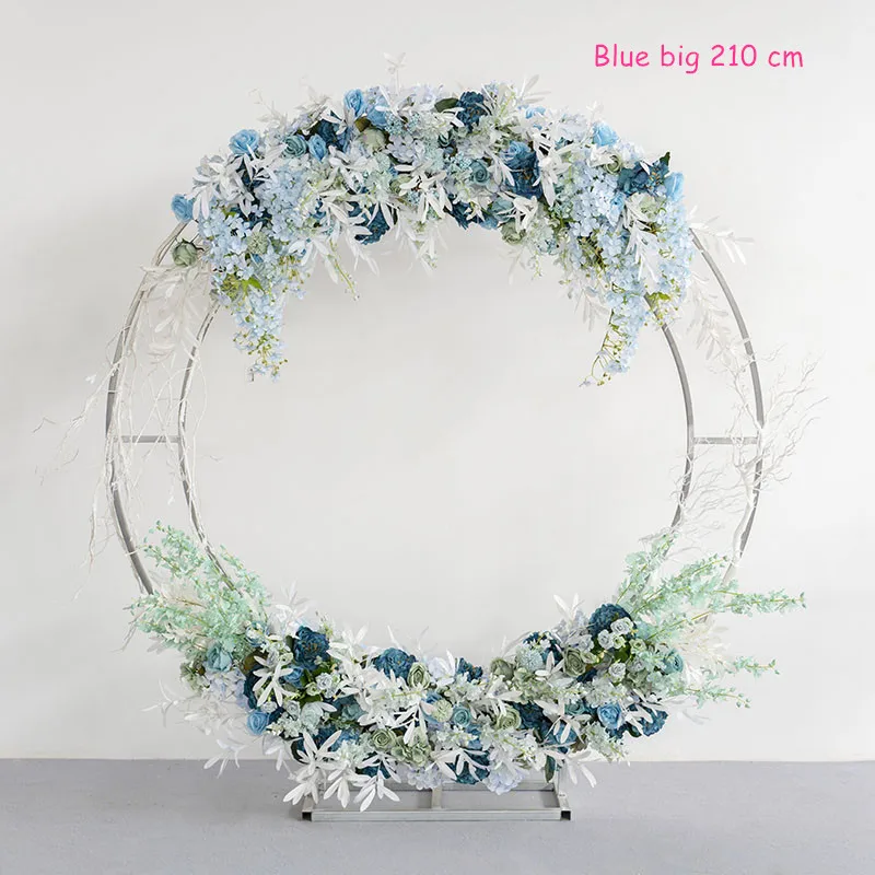 blue 210cm По индивидуальному заказу 210/170/130 см Искусственный цветок с металлическим Свадебные стенд Арка Декор для вечерние свадебные фон железная Арка+ юбка с цветочным рисунком, комплект одежды - Цвет: blue 210cm