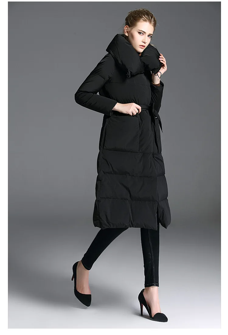 Winter Ladies Fashion Lapel Down Jacket Black Dark Blue Brown Wine Red womens coats | Женская одежда