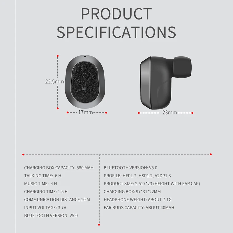 Fineblue XS TWS Bluetooth 5 0 водонепроницаемые наушники мини беспроводные маленькие стерео