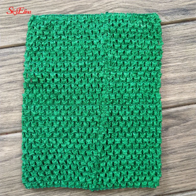 green 9 дюймов, для детей, 20x23 см, ручная работа, обернутая грудь, эластичная, для маленьких девочек, вязанная крючком юбка-пачка, топы, широкие, для DIY, вязаная юбка, 5Z-SH939 - Цвет: green