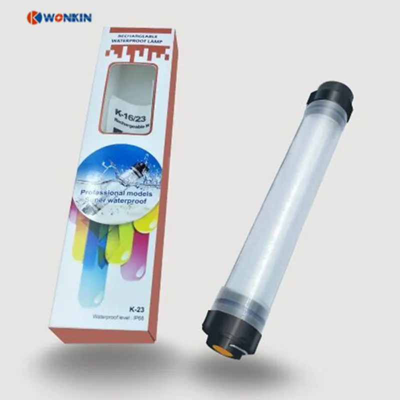 Перезаряжаемые светодио дный Портативный Фонари фонарик IP68 трубки Powerbank