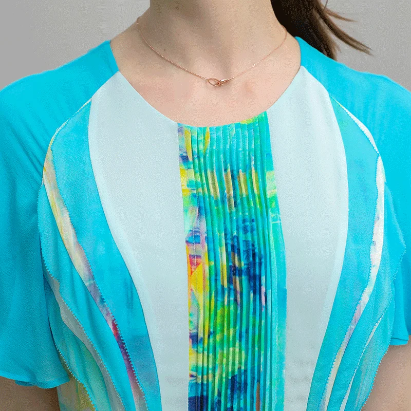 Voa шёлковый длинный вечерние платья для женщин Boho Летние Плиссированные Платья с