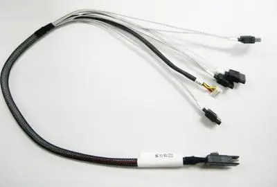 

Amphenol Mini SAS morboard cable 4 SATA 3 turn SFF 8087 backplane reverse connected with data cable