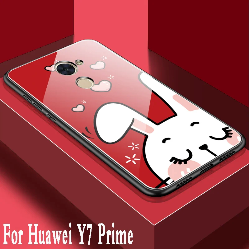 Чехол для huawei y7 2017 enjoy 7 plus Роскошный чехол из закаленного стекла мультяшный