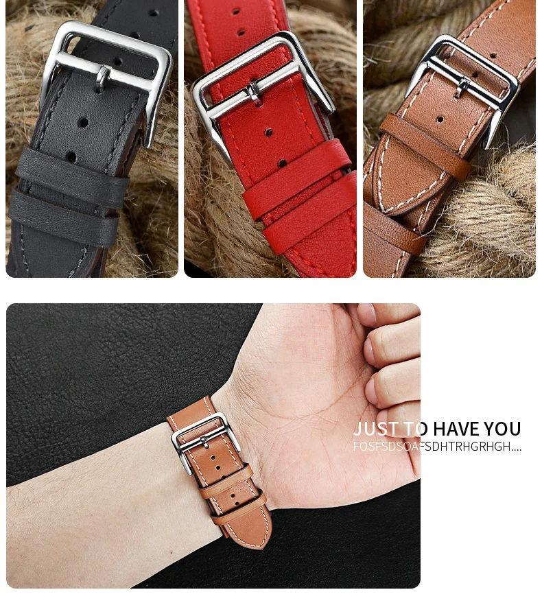 Кожаный ремешок для Apple watch band 44 мм 40 мм iWatch band 42 мм 38 мм одиночный походный браслет ремешок для часов Apple watch 4 3 2 1
