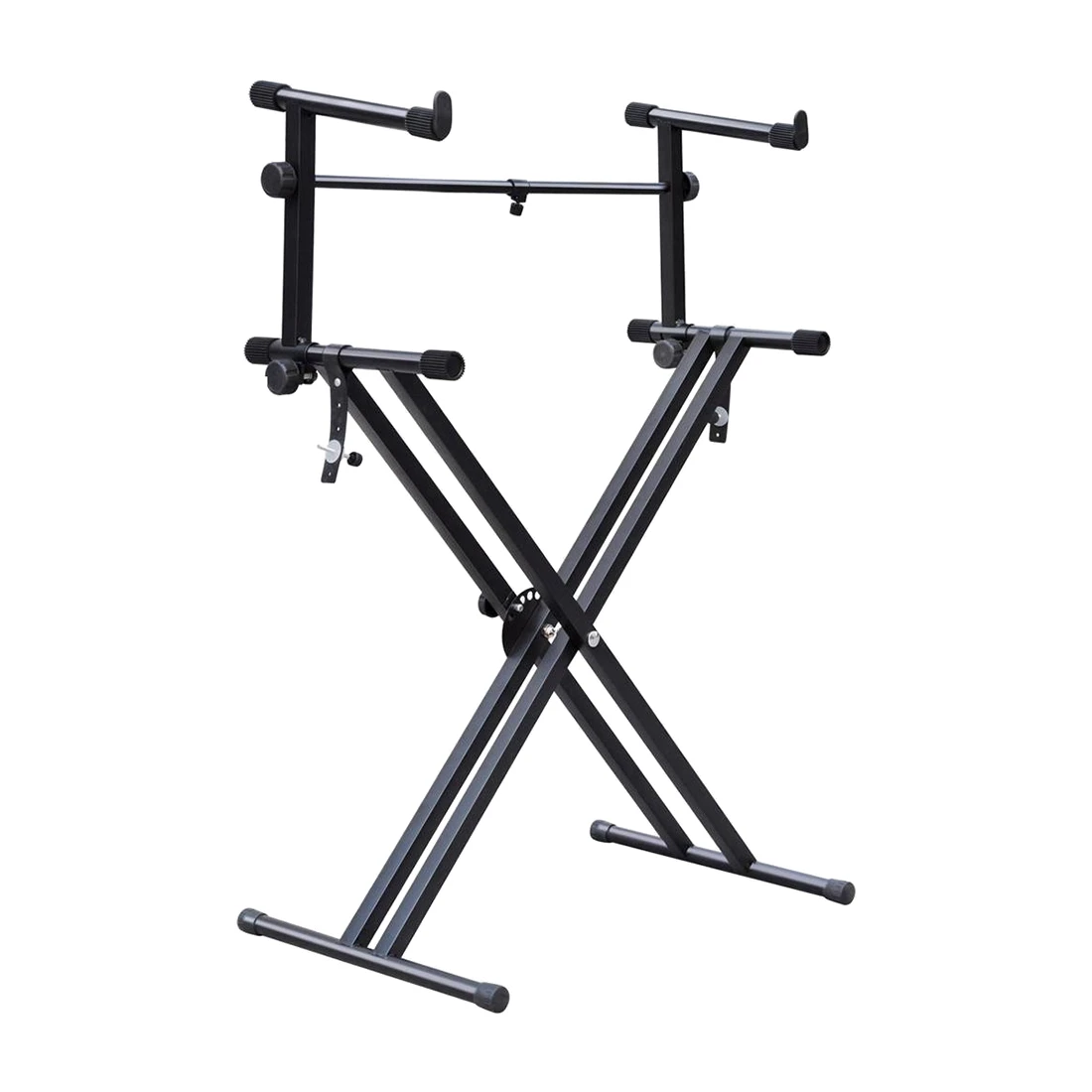 SEWS-Quality Heavy-Duty X Style Dual Keyboard Stand Electronic Piano Double 2-tier Adjustable |
