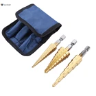 Комплект из 3 предметов, 6913 шаг сверла из быстрорежущей стали с Сталь Титан сверла из быстрорежующей стали шаг конус резак для сверления отверстий бит Деревообработка Металл Бурение Набор бит