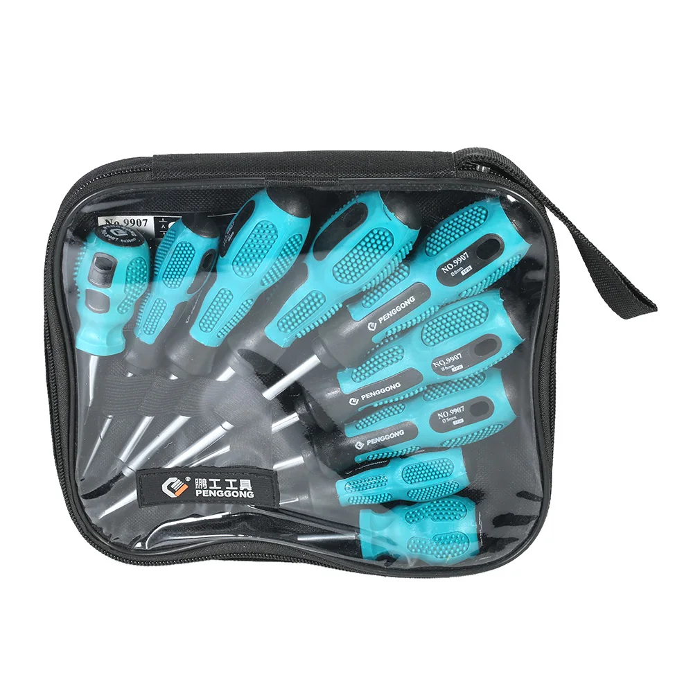 

9pcs Multi-functional Insulated Screwdrivers Set with Magnetic Slotted and Phillips Bits Electrical Work Repair Tools Kit