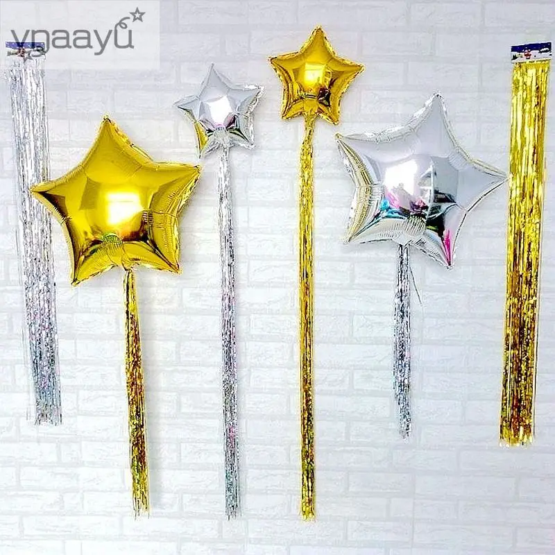 

Ynnayu 1pcs Balloon Rain Silk Tassels 100x14cm/pcs Metallic Foil Fringe Door Rain Curtains For Birthday Wedding Party Decor
