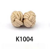 K10004 10 пар/Лот Новые запонки Шелковый узелок высококлассные мужские классические двойная веревка шар узел форма запонки ручной работы шелковые Узлы запонки - Окраска металла: K10004
