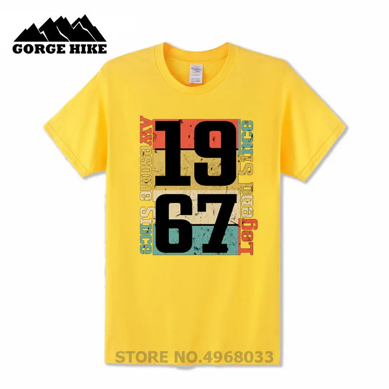 Unique Combed Cotton T shirt Best 51th Birthday Gift TShirt Awesome Since 1967 Funny Idea Edition Breathable T-shirt Cheap | Мужская